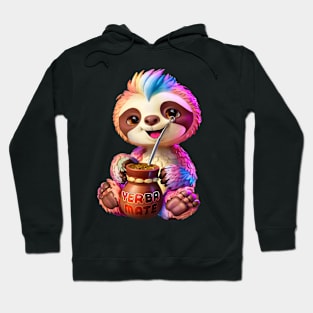 Cute Sloth: Kawaii Girl Yerba Mate Tea Lover with Food Lover Bombilla Hoodie